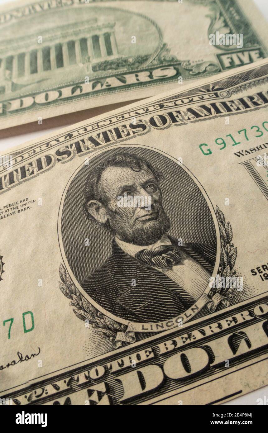 Primo piano della valuta degli Stati Uniti, USA Foto Stock