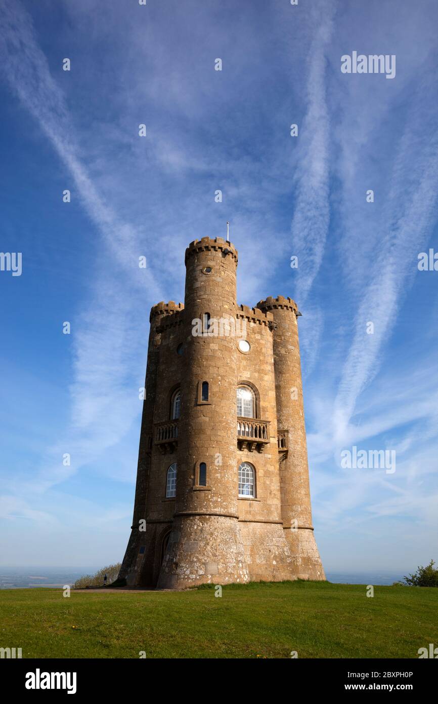 Broadway Tower, Broadway, Cotswolds, Worcestershire, Inghilterra, Regno Unito Foto Stock