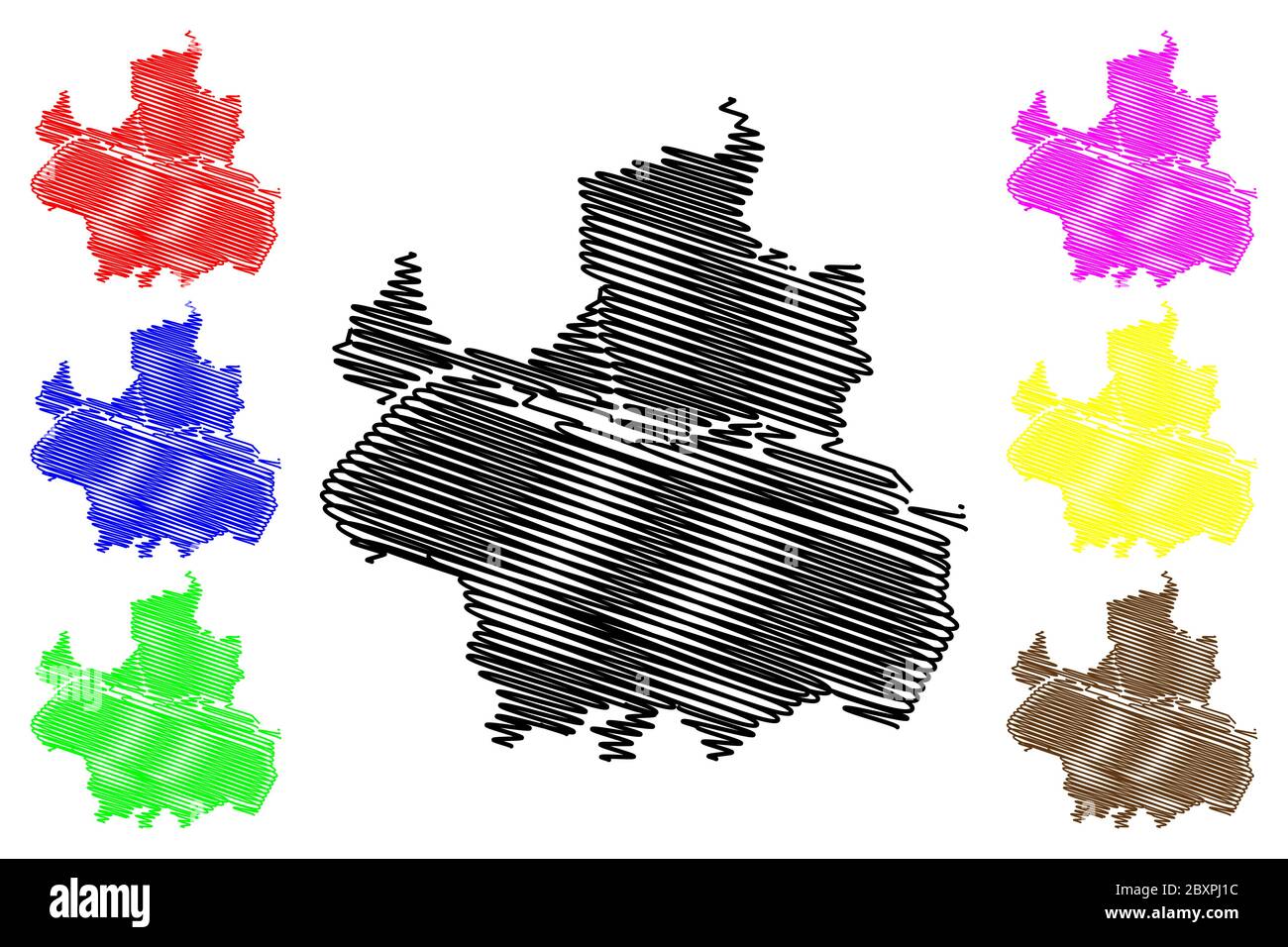 Immagine vettoriale della città di Ratisbona (Repubblica federale di Germania, Baviera), schizzo della mappa della città di Ratisbona Illustrazione Vettoriale