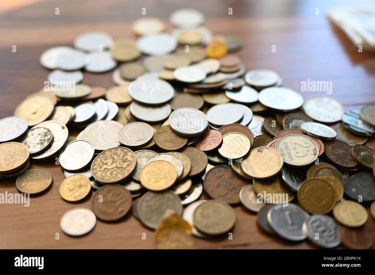 Monete di denaro Foto Stock
