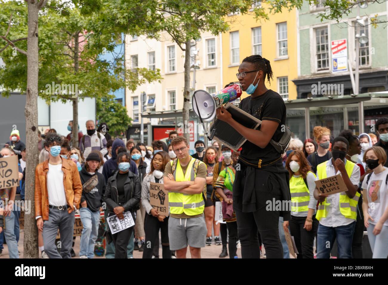 Cork, Irlanda. 8 Giugno 2020. La protesta delle vite nere è importante, Cork City. Credit: Damian Coleman/Alamy Live News Foto Stock