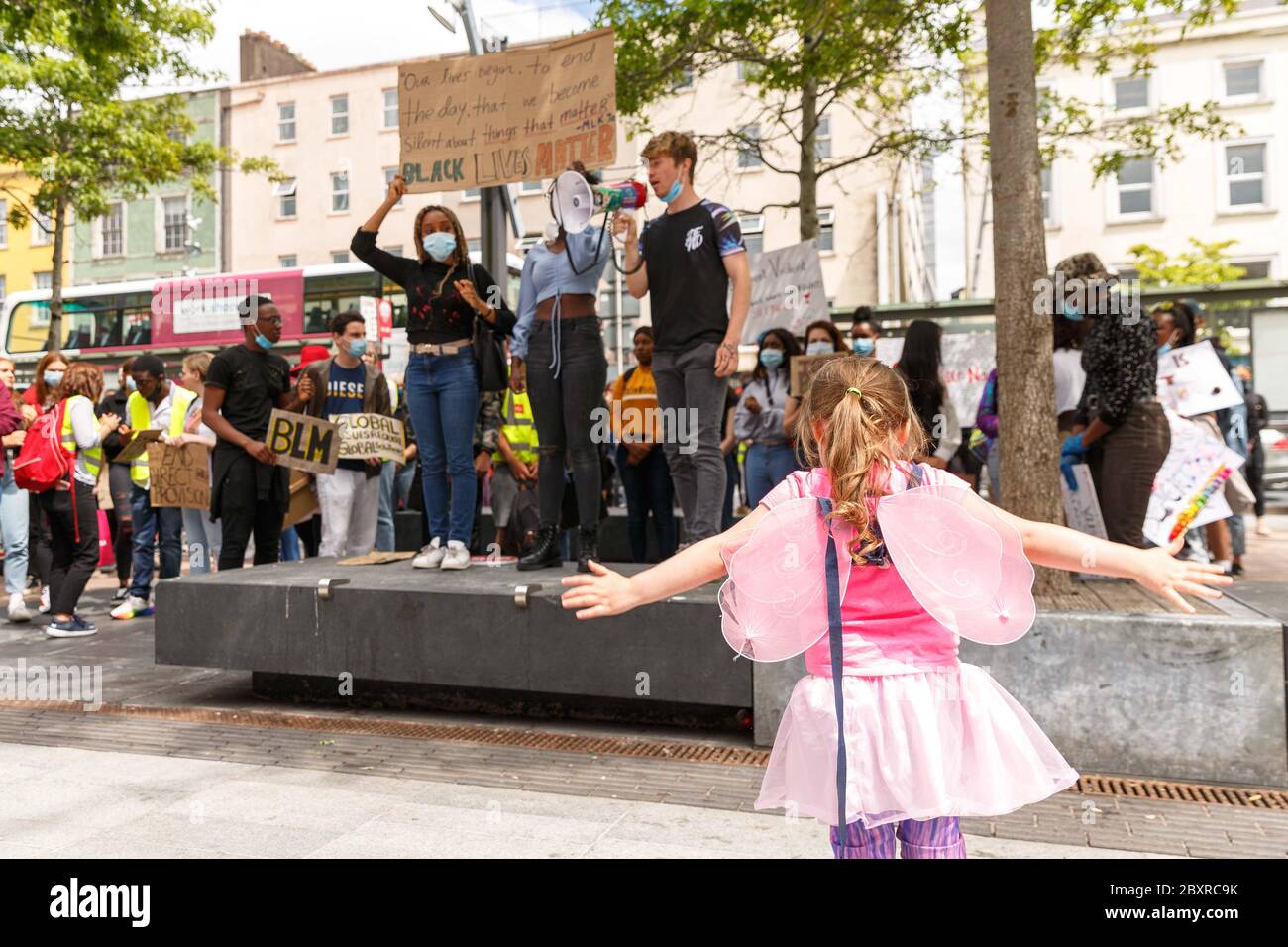 Cork, Irlanda. 8 Giugno 2020. La protesta delle vite nere è importante, Cork City. Credit: Damian Coleman/Alamy Live News Foto Stock