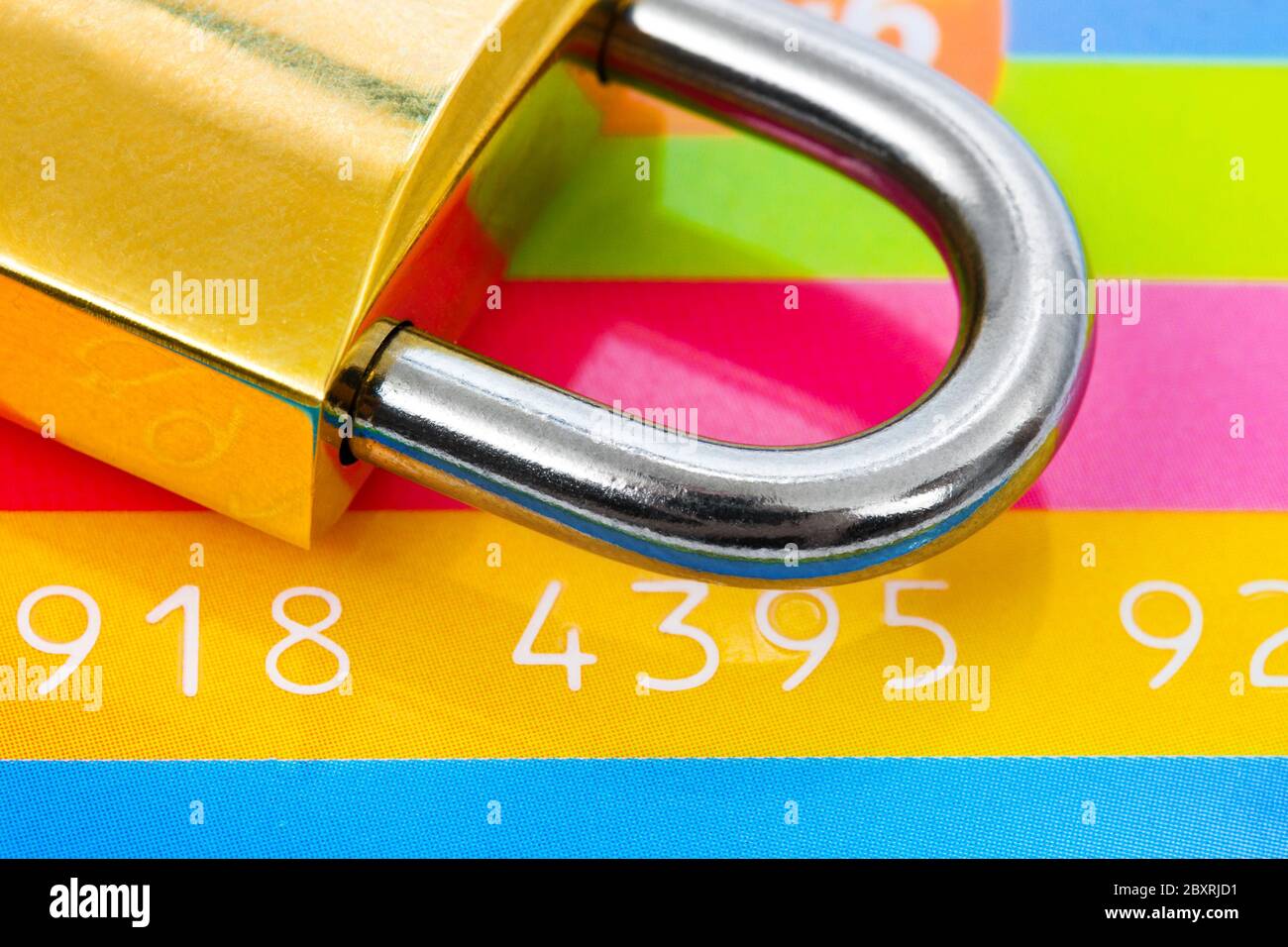 Serratura e carta di credito Foto Stock