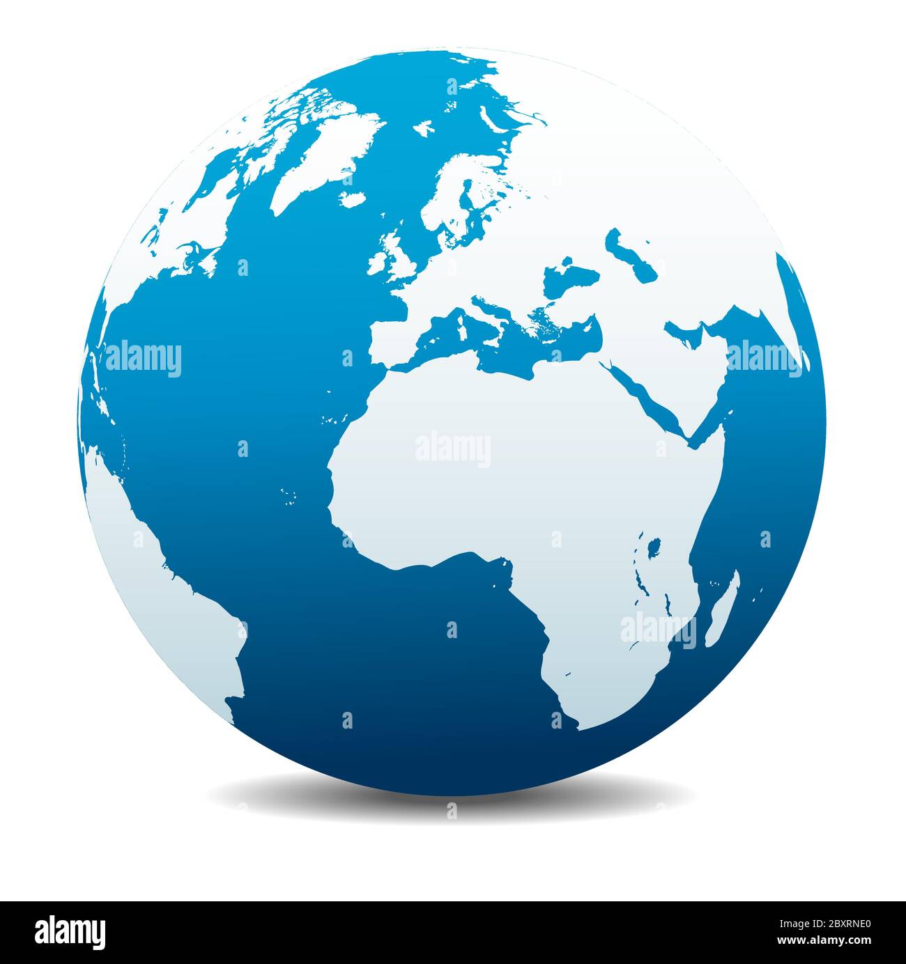 Europa e Africa. Icona Mappa vettoriale del globo mondiale, Terra. Tutti gli elementi si trovano su singoli livelli nel file vettoriale. Illustrazione Vettoriale