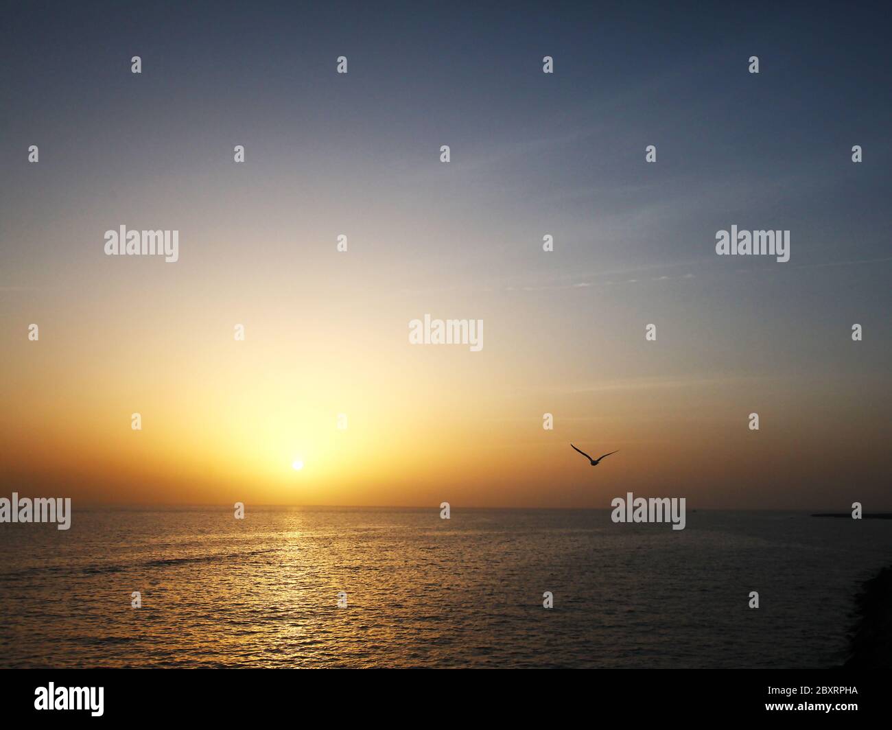 Splendida alba sull'isola di Tenerife, costa e panorama sull'oceano atlantico Foto Stock