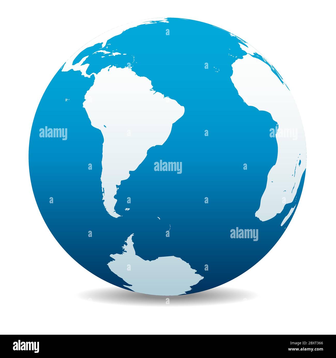 Sud America, Polo Sud e Africa icona della mappa vettoriale del globo mondiale, Terra. Tutti gli elementi si trovano su singoli livelli nel file vettoriale. Illustrazione Vettoriale