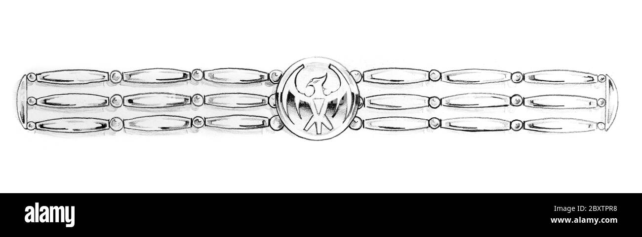 Schizzo di arte del tatuaggio, bracciale indiano Foto Stock