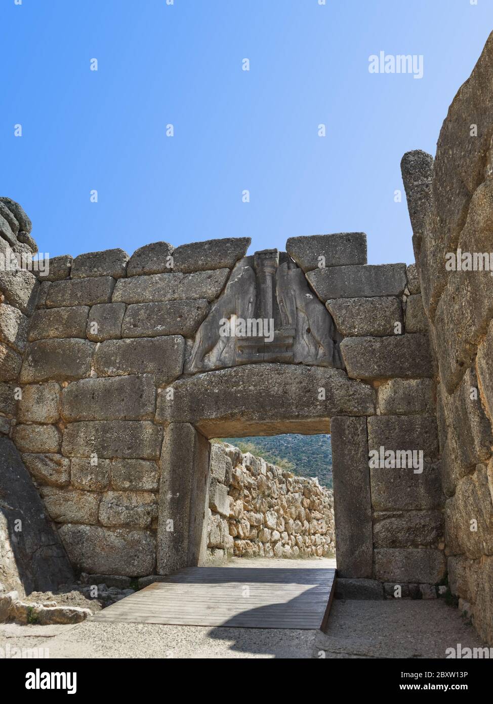 Lion Gate a Micene, Grecia Foto Stock