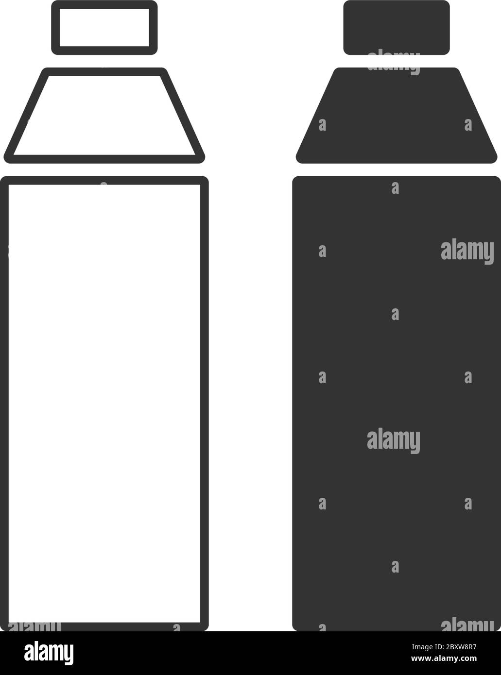 Flacone di plastica. Icona nera piatta su sfondo bianco Illustrazione Vettoriale