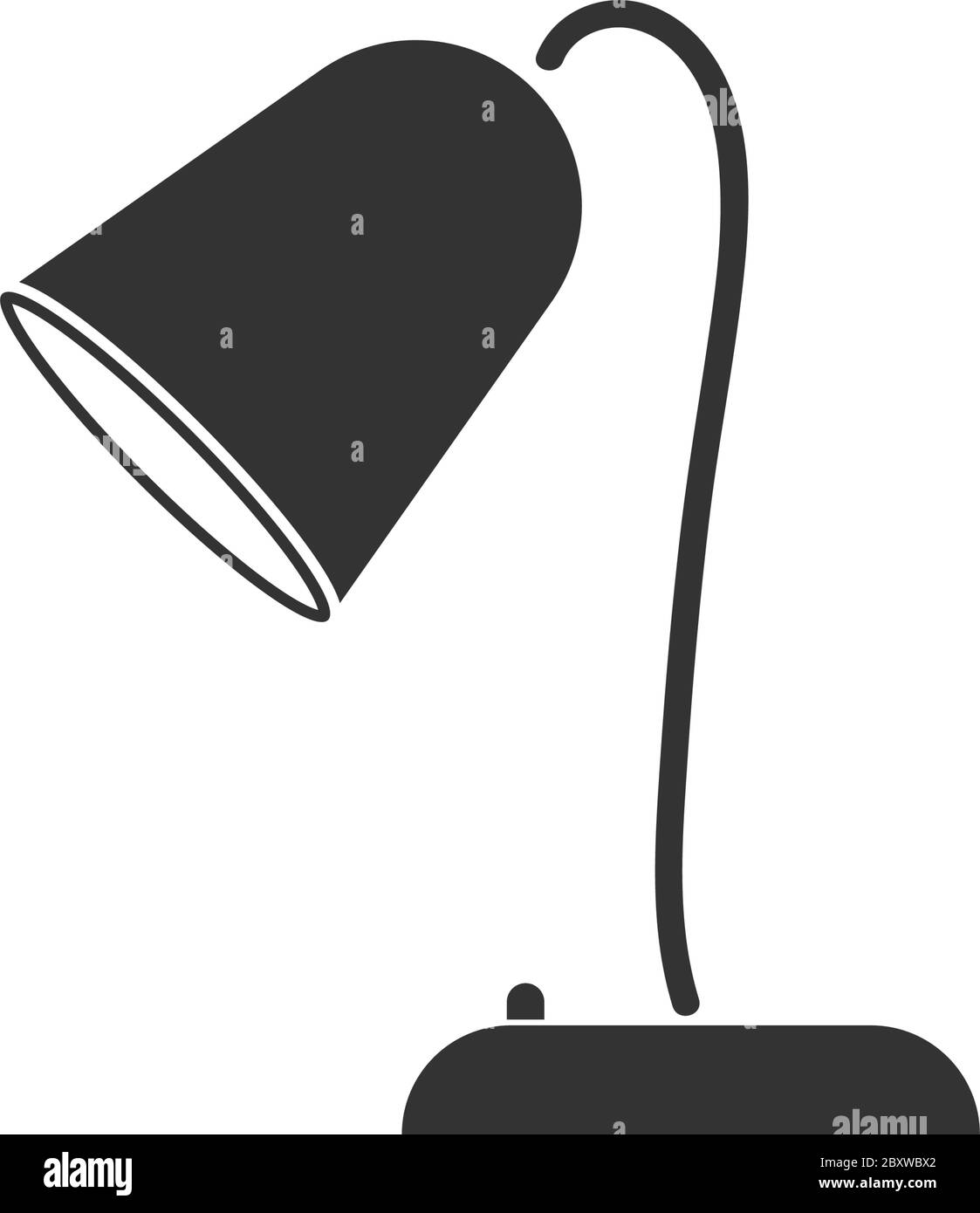 Lampada da lettura. Icona nera piatta su sfondo bianco Illustrazione Vettoriale