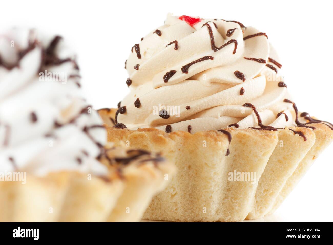 Torta con panna montata Foto Stock