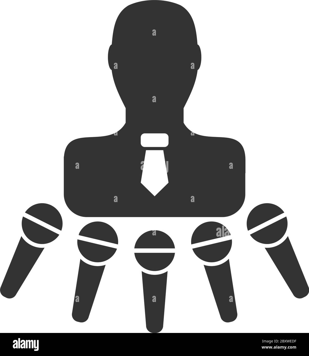Intervista. Icona nera piatta su sfondo bianco Illustrazione Vettoriale