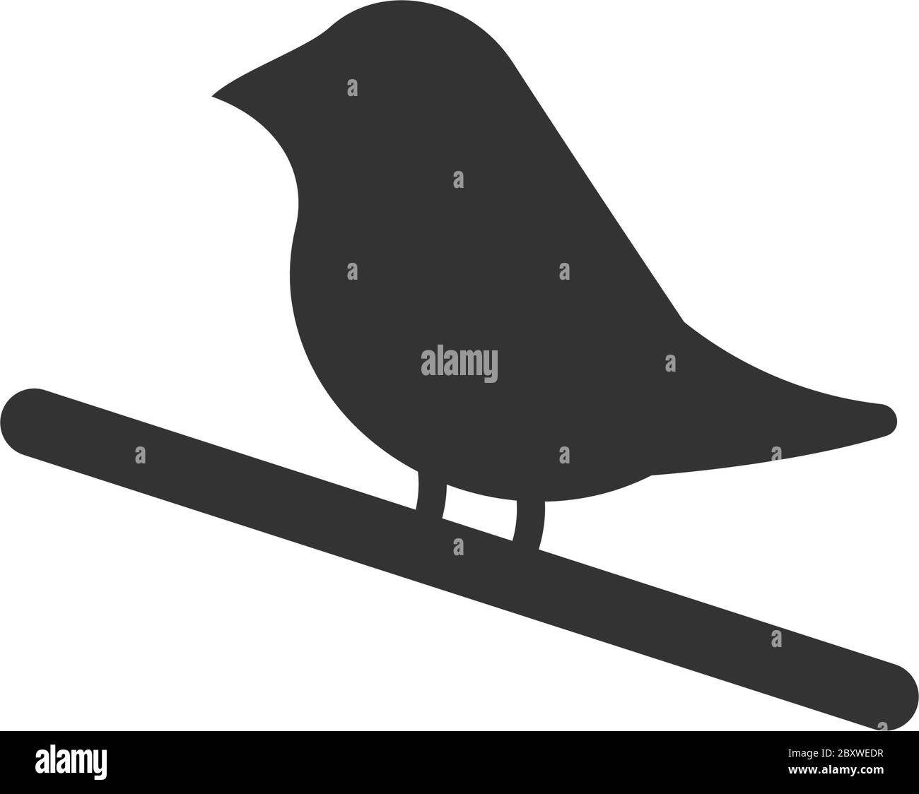 Uccello. Icona nera piatta su sfondo bianco Illustrazione Vettoriale