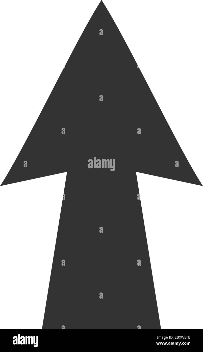 Freccia su. Icona nera piatta su sfondo bianco Illustrazione Vettoriale