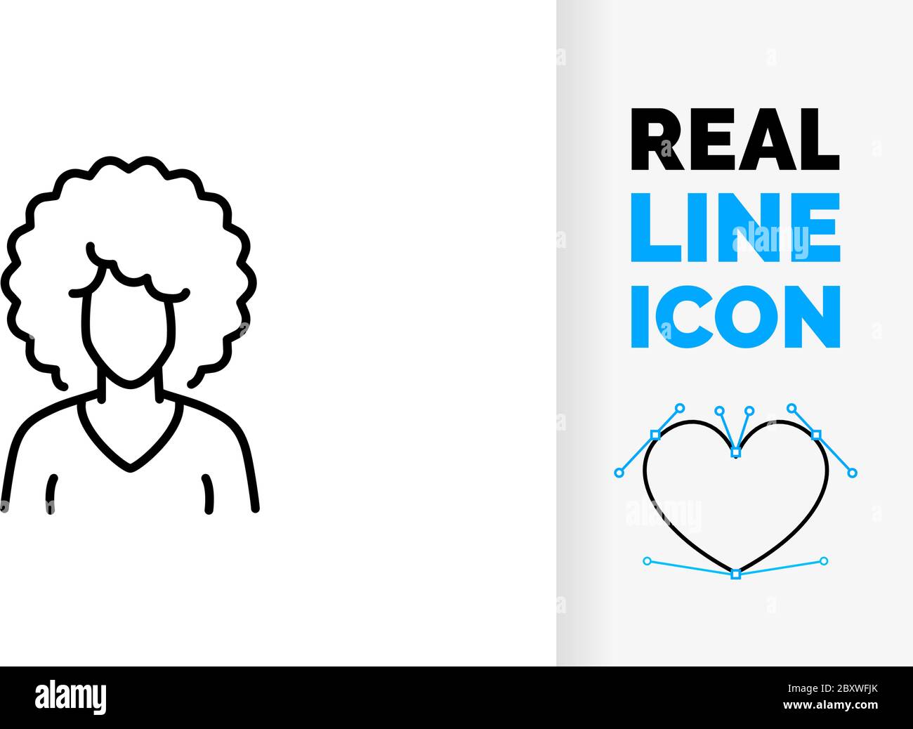 Icona di linea modificabile di Afro American woman Illustrazione Vettoriale