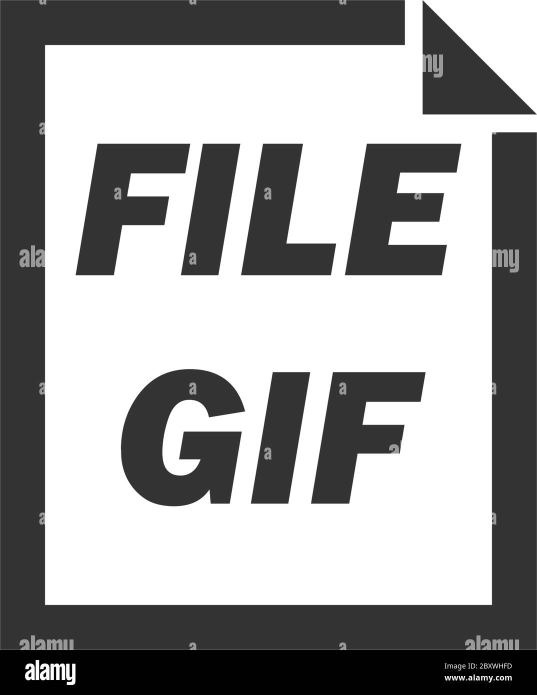 File GIF. Icona nera piatta su sfondo bianco Illustrazione Vettoriale