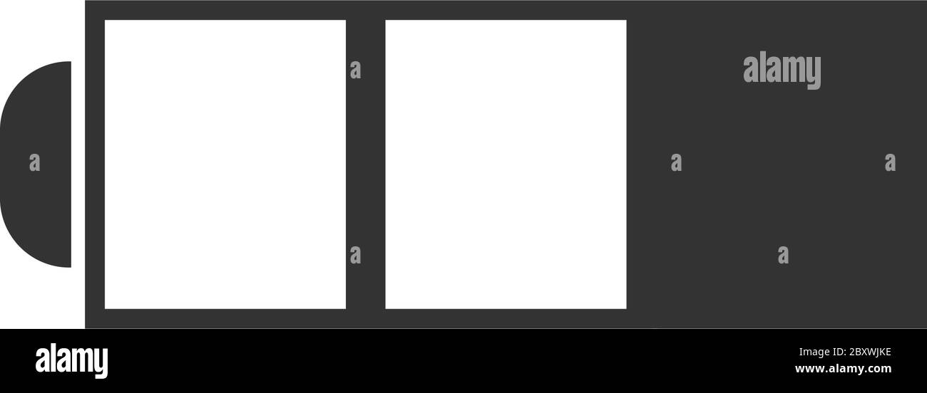 Batteria. Icona nera piatta su sfondo bianco Illustrazione Vettoriale