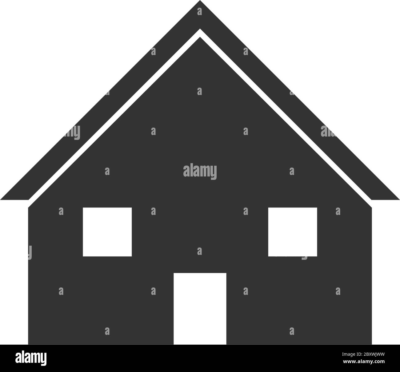 Casa. Icona nera piatta su sfondo bianco Illustrazione Vettoriale