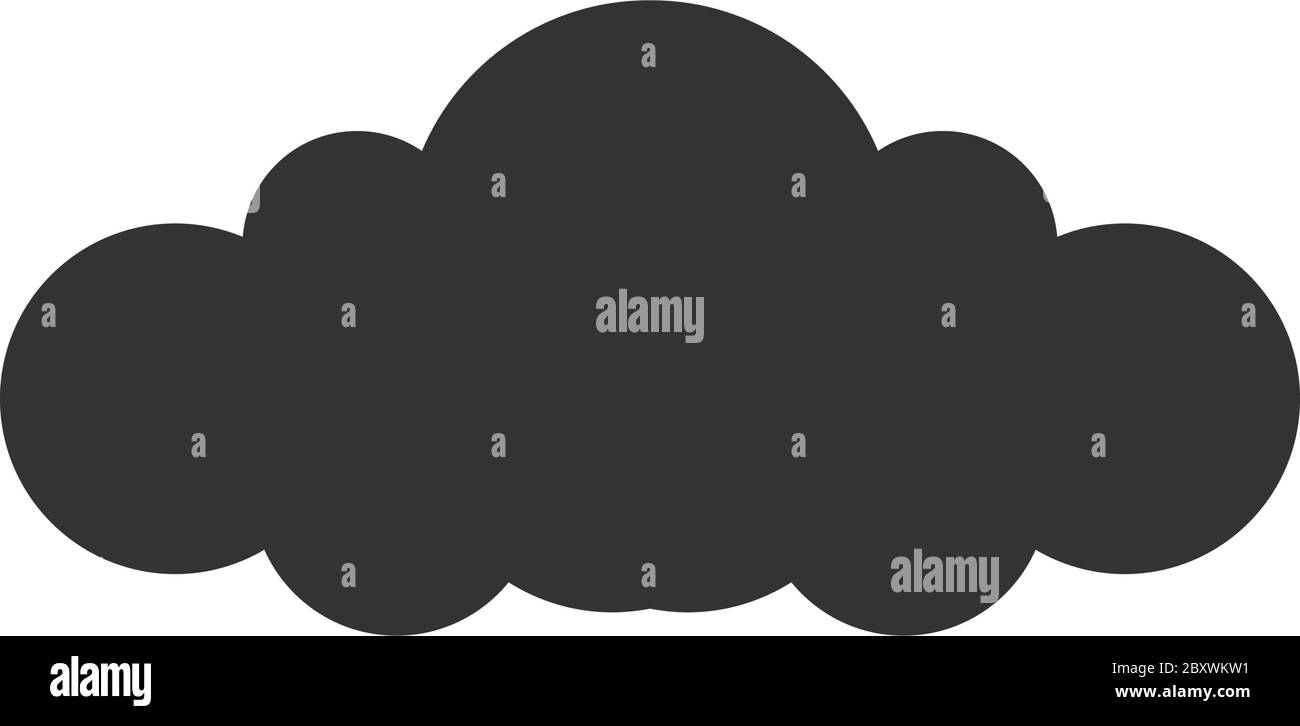 Cloud. Icona nera piatta su sfondo bianco Illustrazione Vettoriale
