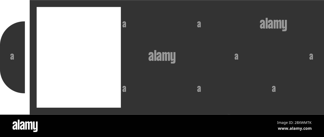 Batteria. Icona nera piatta su sfondo bianco Illustrazione Vettoriale