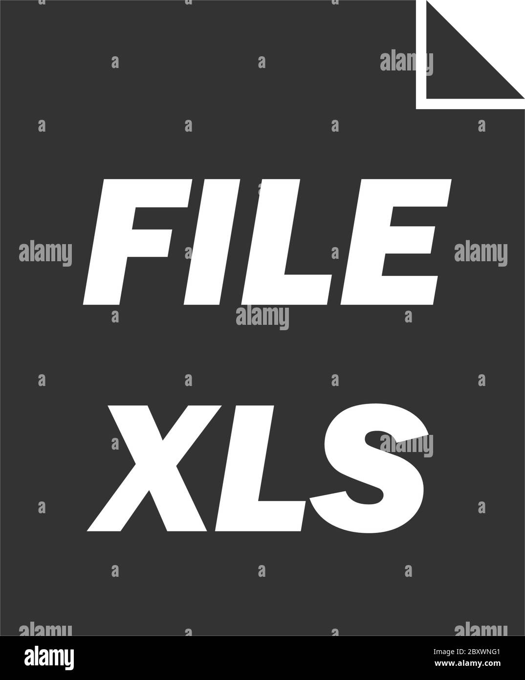 XLS. Icona nera piatta su sfondo bianco Illustrazione Vettoriale