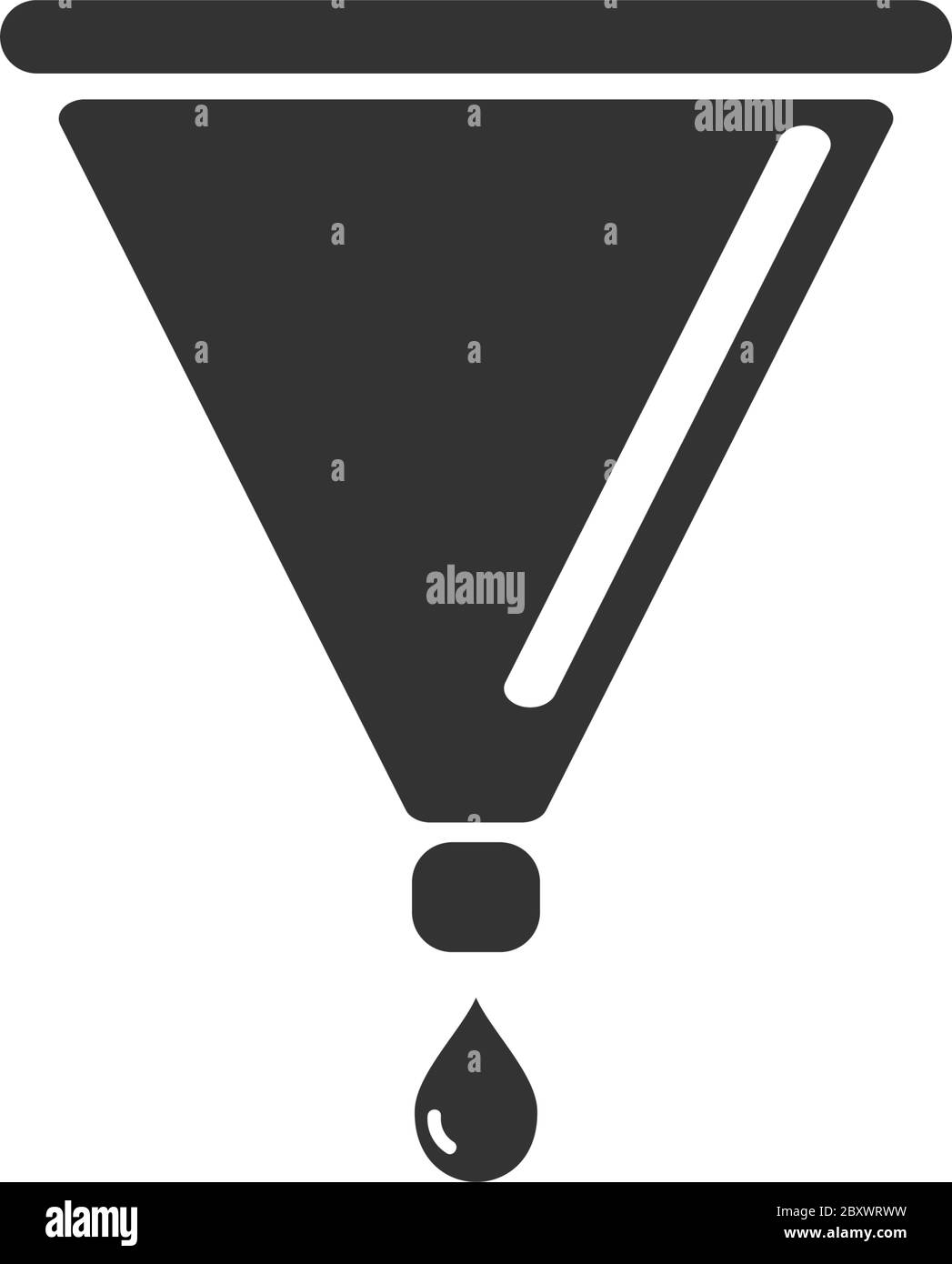 Imbuto filtrante. Icona nera piatta su sfondo bianco Illustrazione Vettoriale