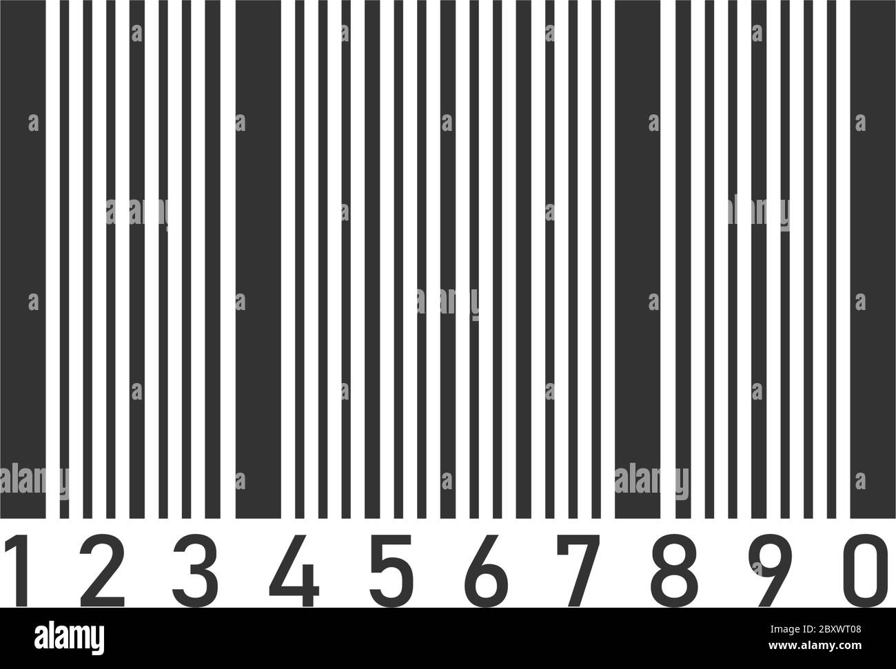 Codice a barre. Icona nera piatta su sfondo bianco Illustrazione Vettoriale