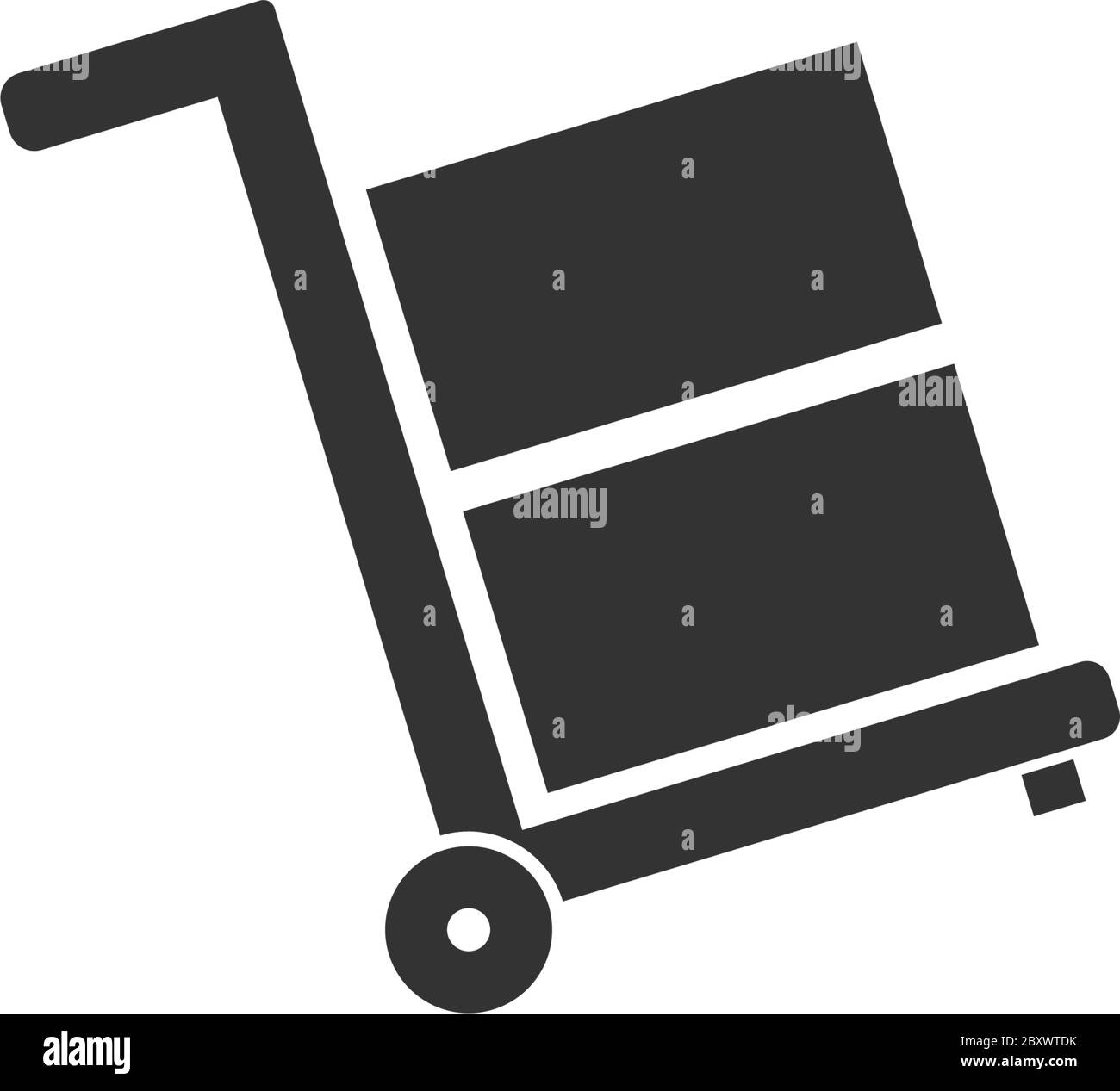 Carrello. Icona nera piatta su sfondo bianco Illustrazione Vettoriale