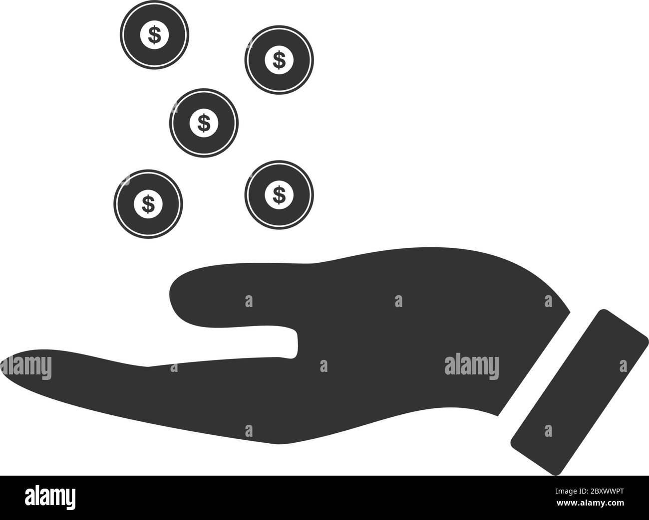 Carità. Icona nera piatta su sfondo bianco Illustrazione Vettoriale