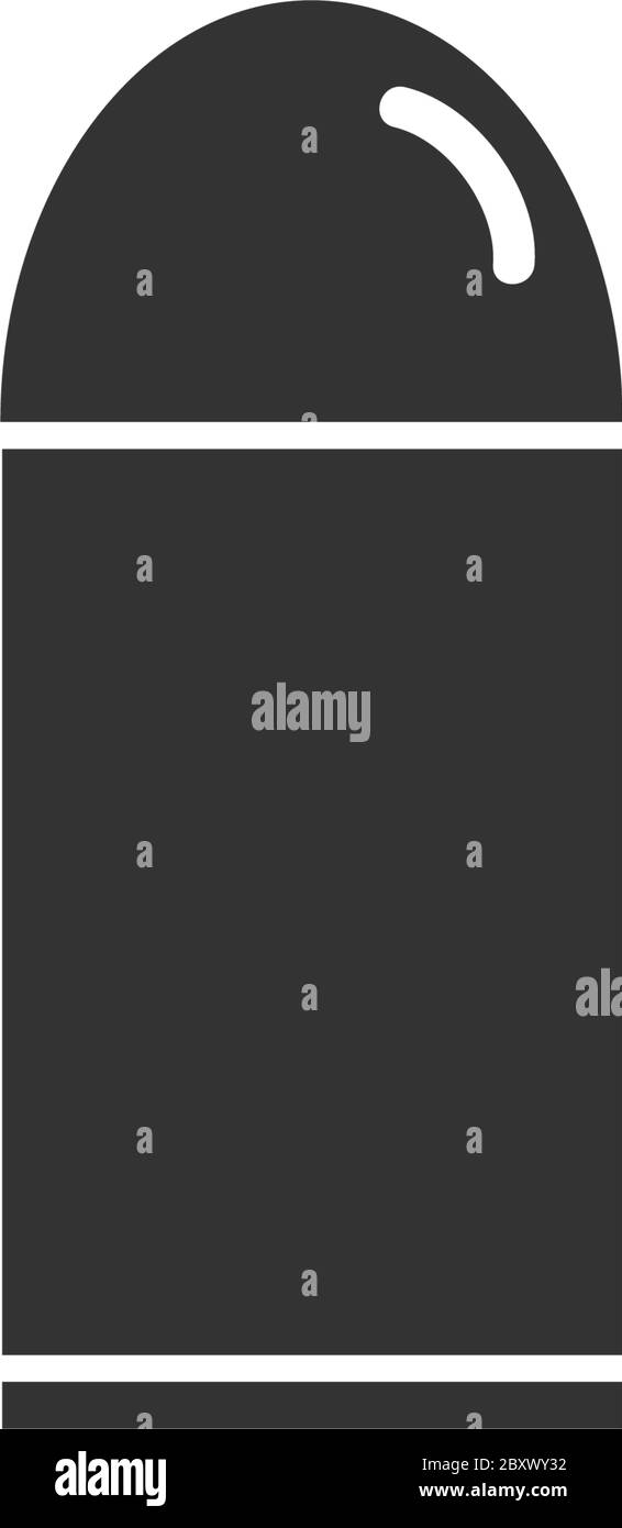 bullet. Icona nera piatta su sfondo bianco Illustrazione Vettoriale