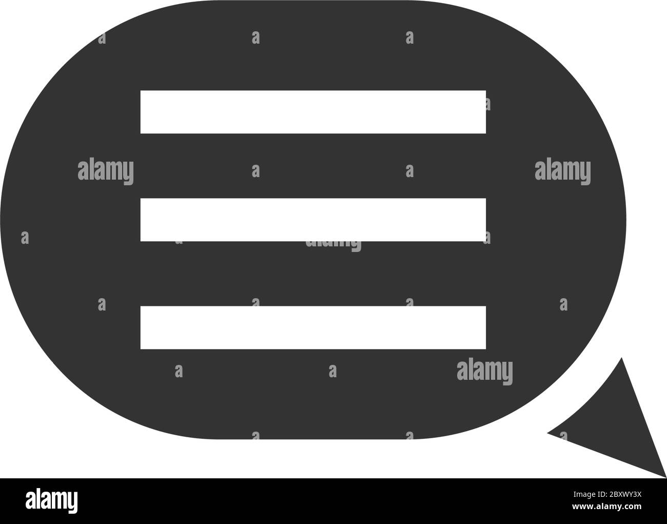 Chat. Icona nera piatta su sfondo bianco Illustrazione Vettoriale