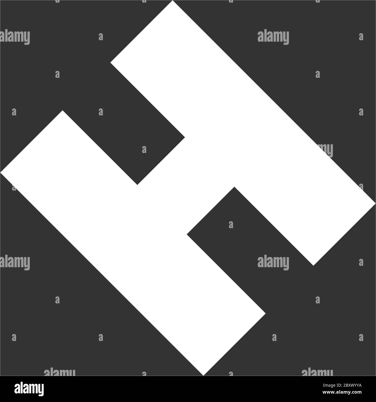 Piazzola di atterraggio per elicotteri. Icona nera piatta su sfondo bianco Illustrazione Vettoriale