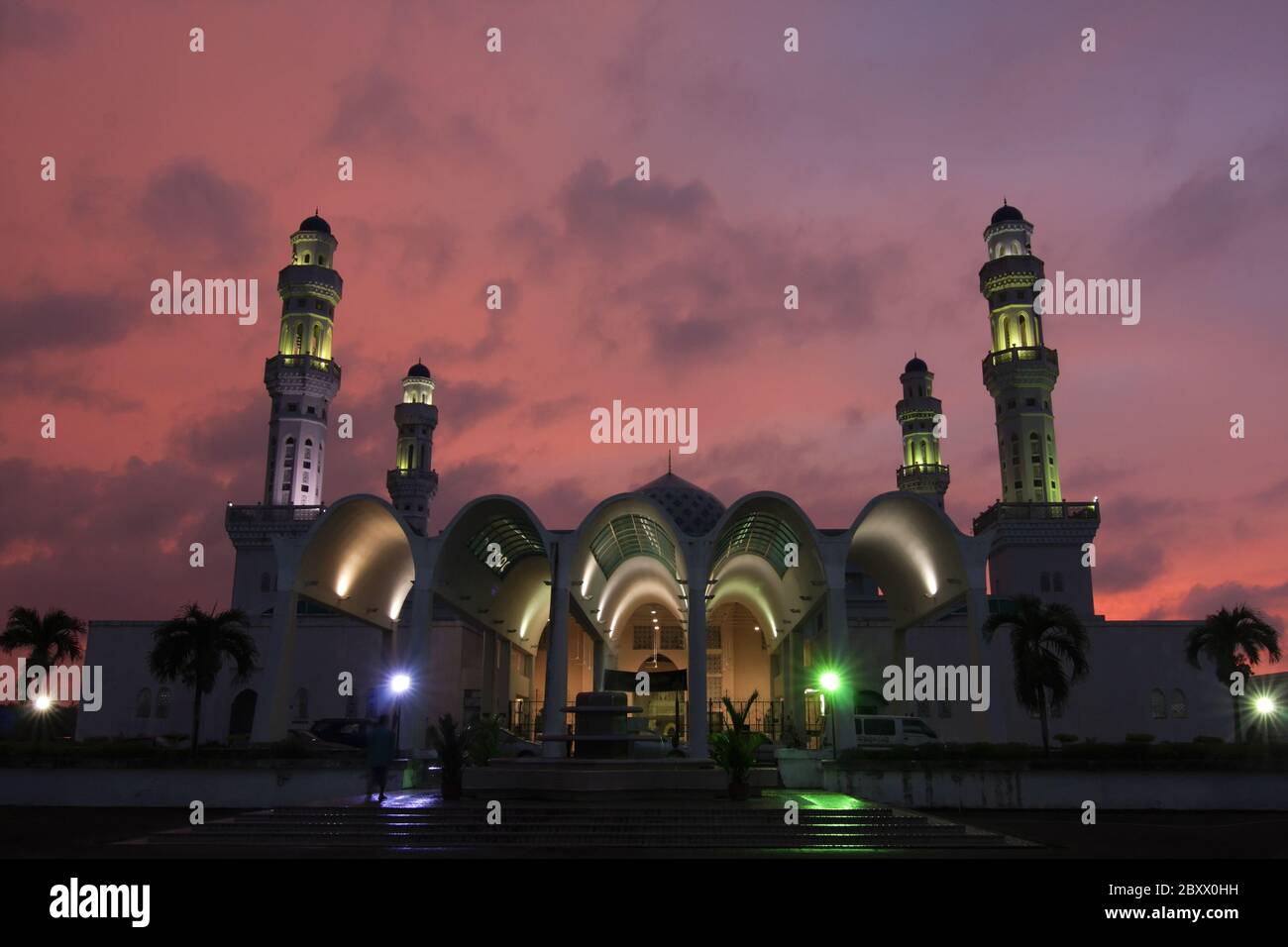 Moschea della città, kota Kinabalu, Malesia Foto Stock