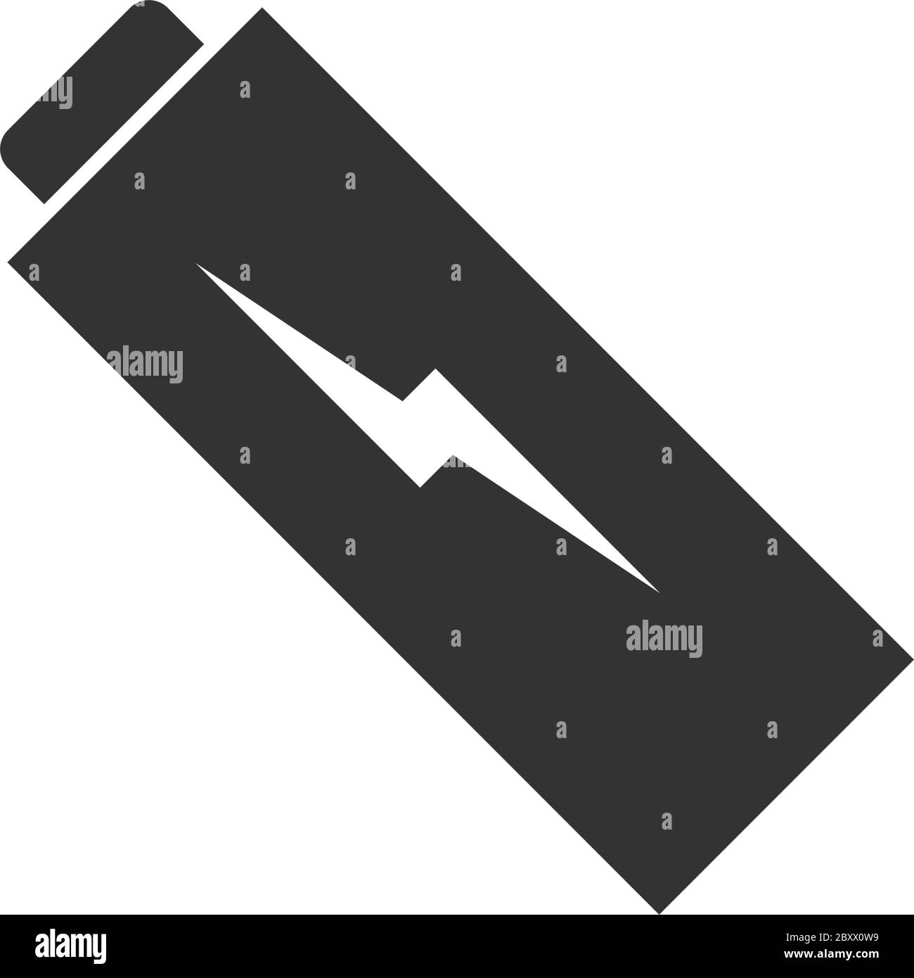 Ricarica della batteria. Icona nera piatta su sfondo bianco Illustrazione Vettoriale