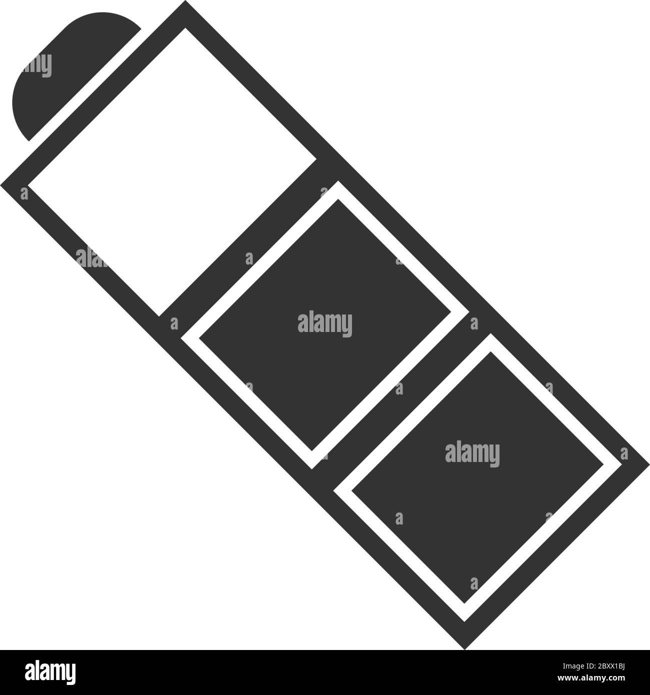 Batteria. Icona nera piatta su sfondo bianco Illustrazione Vettoriale