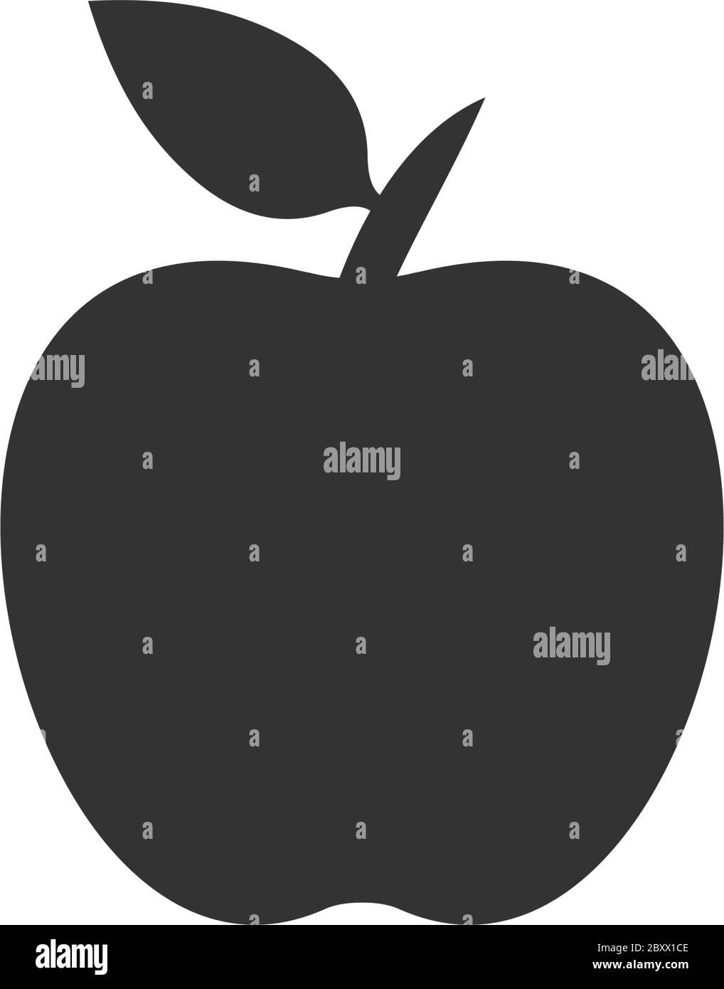 Apple. Icona nera piatta su sfondo bianco Illustrazione Vettoriale