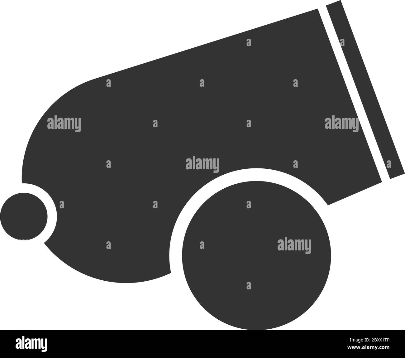 Cannone. Icona nera piatta su sfondo bianco Illustrazione Vettoriale