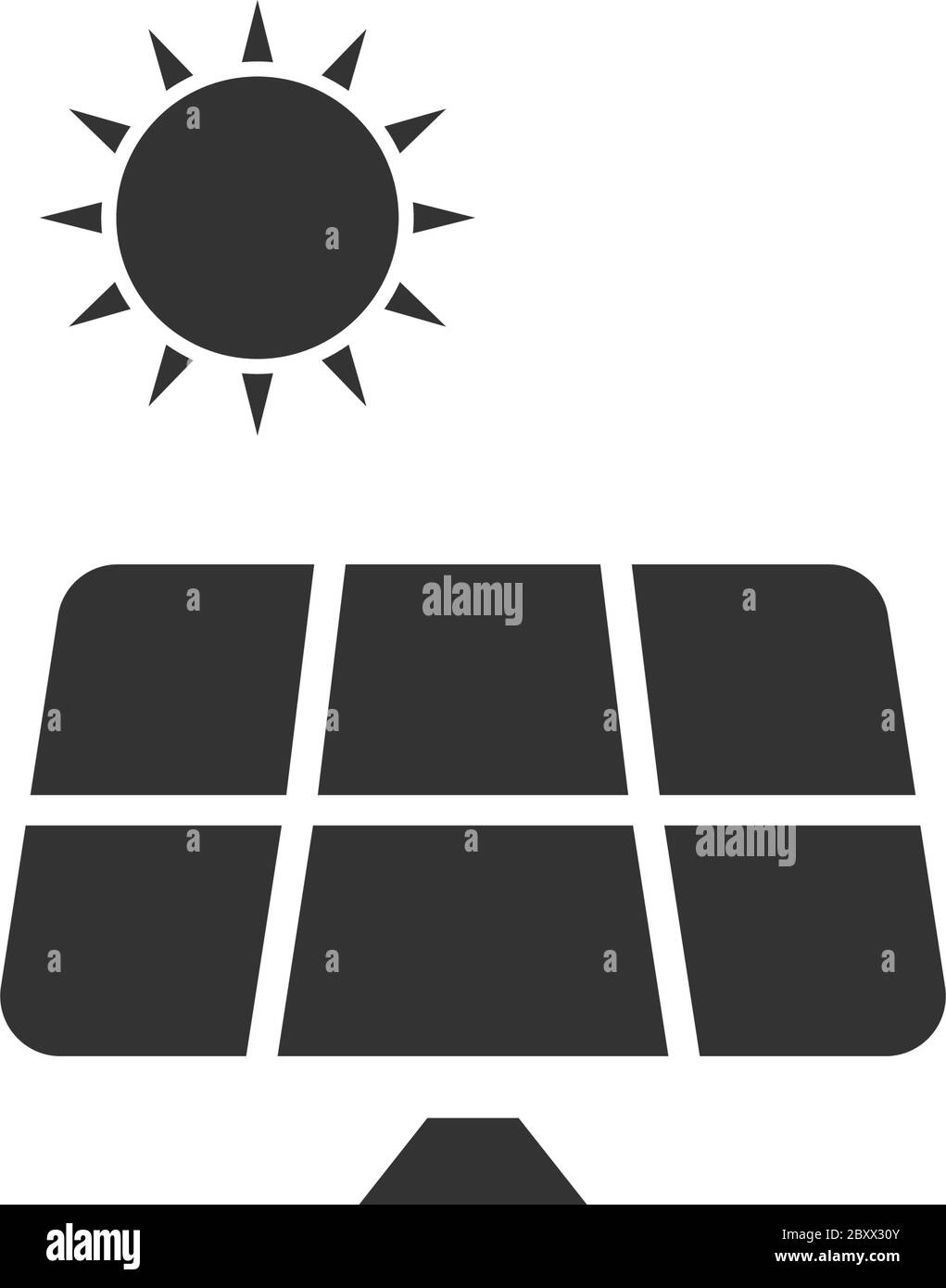 Pannello solare. Icona nera piatta su sfondo bianco Illustrazione Vettoriale