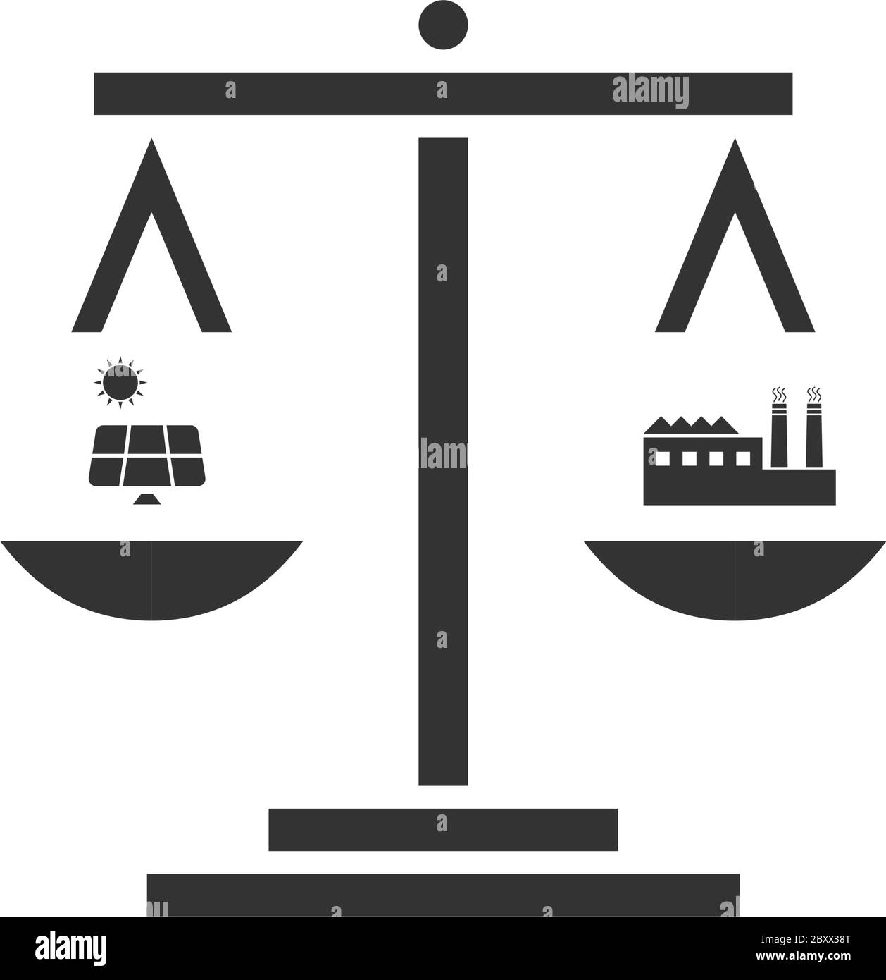 Concetto ecologico. Icona nera piatta su sfondo bianco Illustrazione Vettoriale