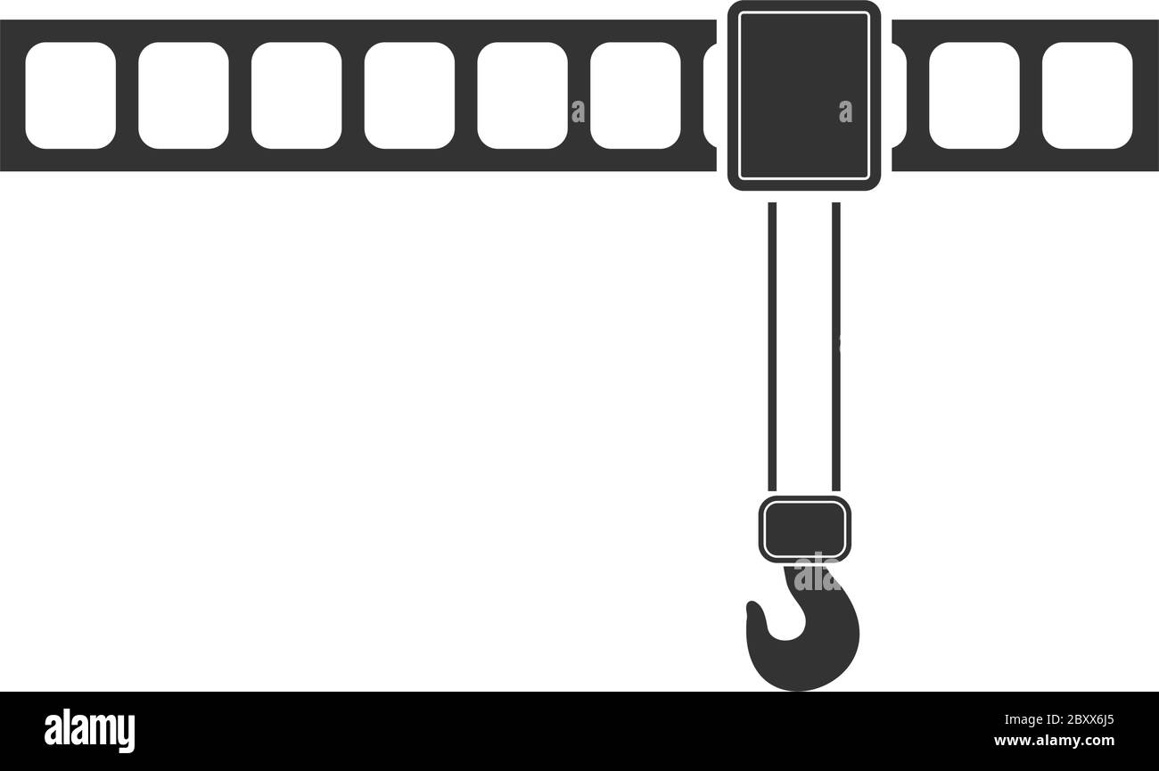Gru. Icona nera piatta su sfondo bianco Illustrazione Vettoriale