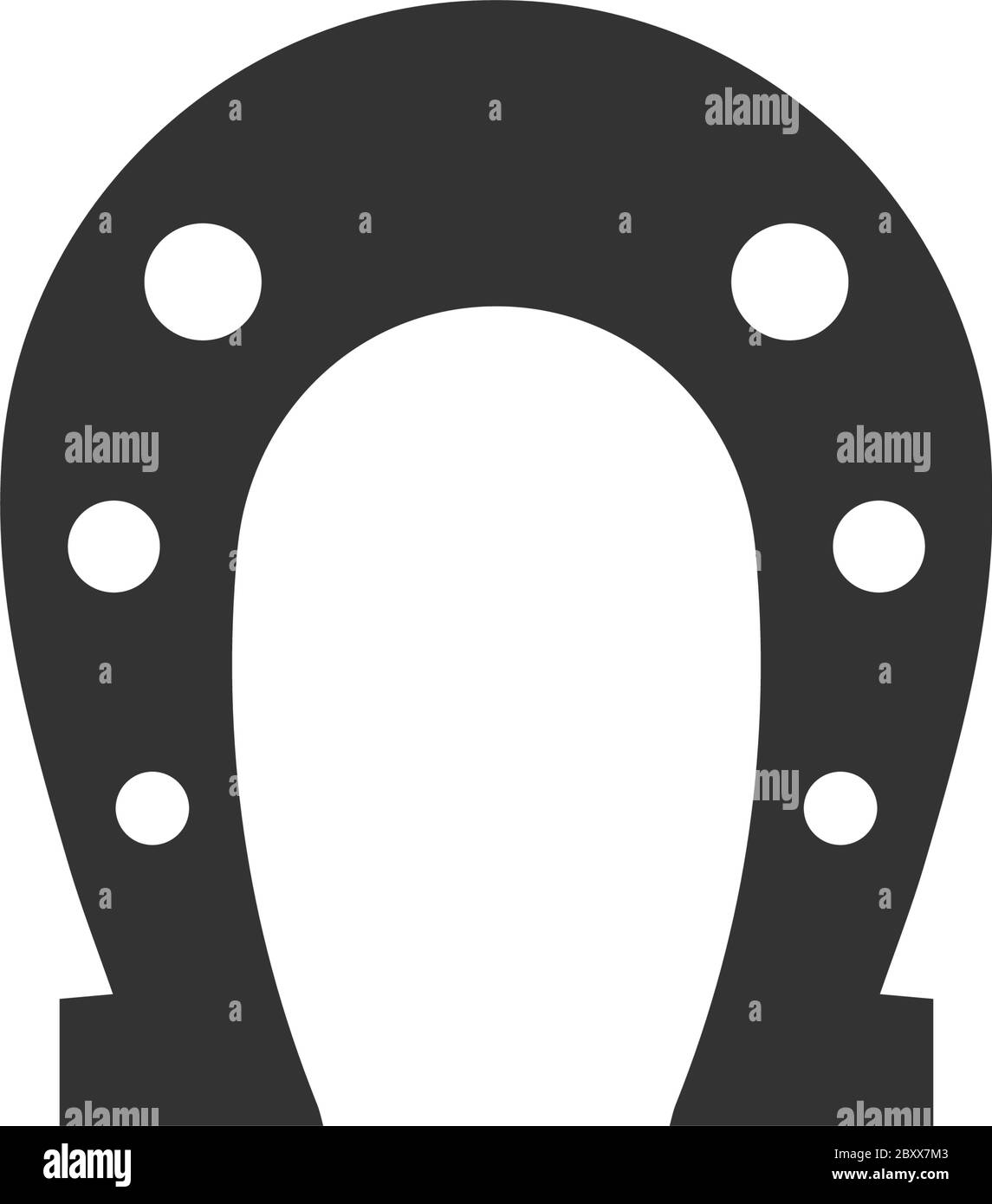 Ferro di cavallo. Icona nera piatta su sfondo bianco Illustrazione Vettoriale