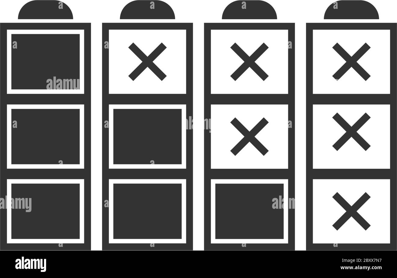 Batteria. Icona nera piatta su sfondo bianco Illustrazione Vettoriale