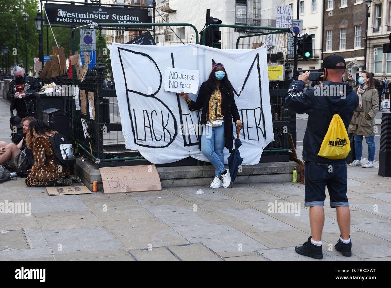 Black Lives Matter Vauxhall to Whitehall March, Londra, Regno Unito, 07 giugno 2020. Credito: Alamy News Foto Stock