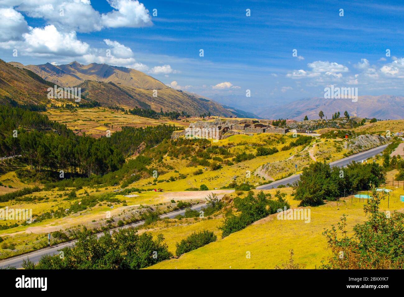 Rovine di Puca Pucara vicino a Cuzco City, Perù. Foto Stock