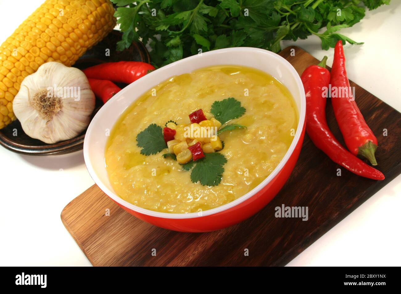 zuppa di mais Foto Stock