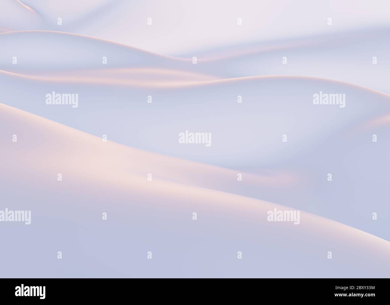 Montagne innevate in inverno. Sfondo bianco vuoto, colline bianche, concetto di sfondo. rendering 3d Foto Stock