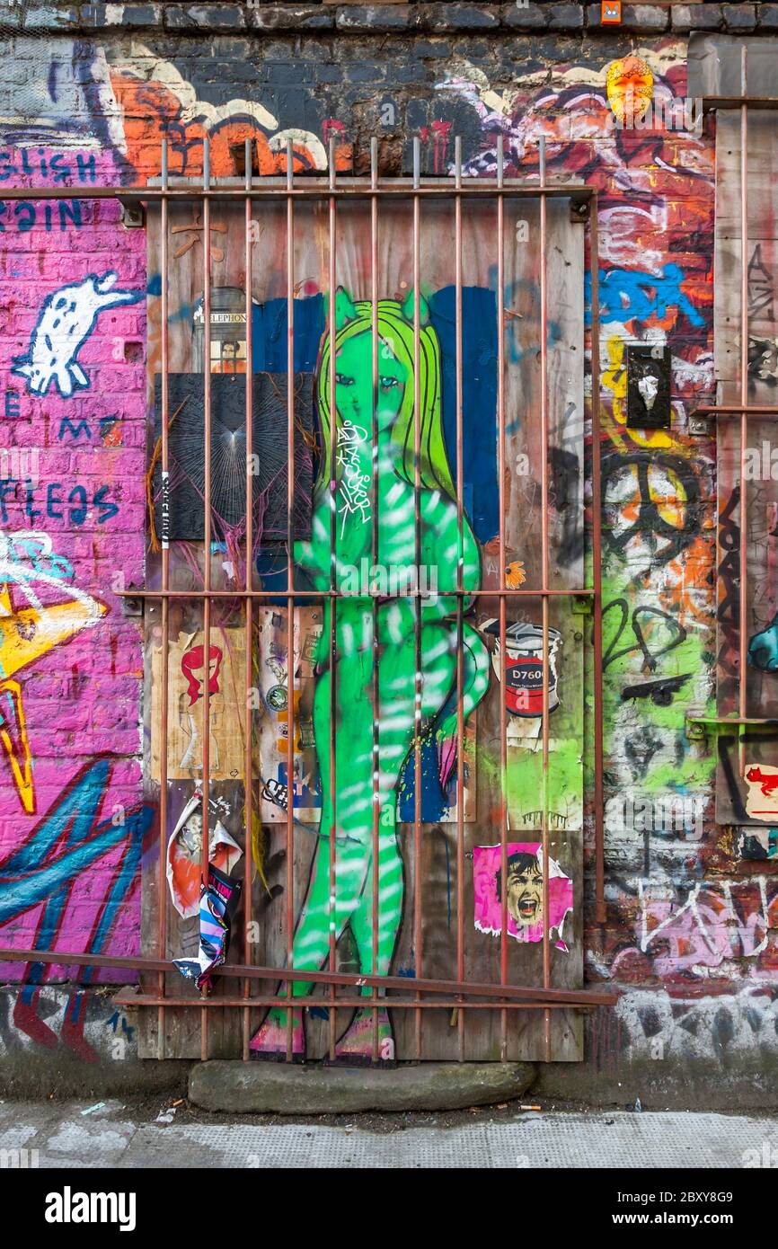 Street Art nel Royal Borough di Kensington e Chelsea, Inghilterra Foto Stock