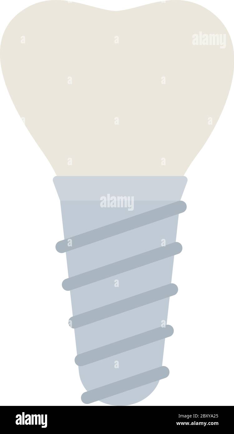 Impianto dentale con icona a forma di vettore corona isolata Illustrazione Vettoriale