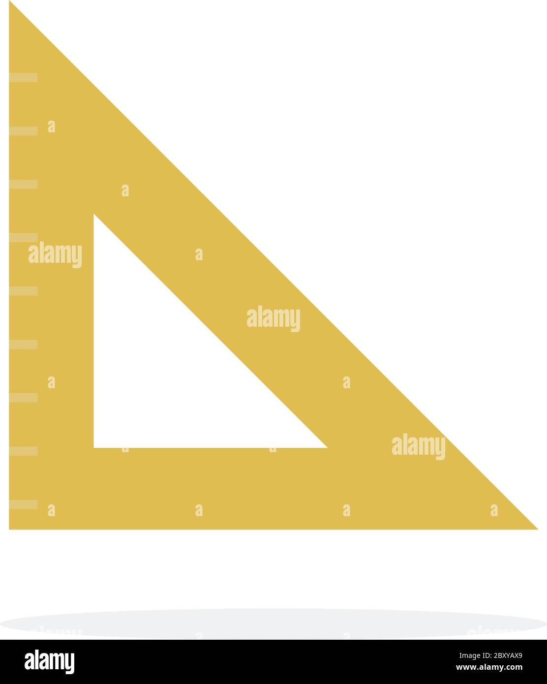 Righello triangolare vettore piatto isolato Illustrazione Vettoriale