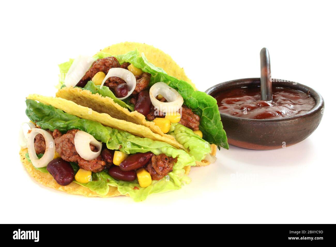 tacos messicani con manzo macinato Foto Stock